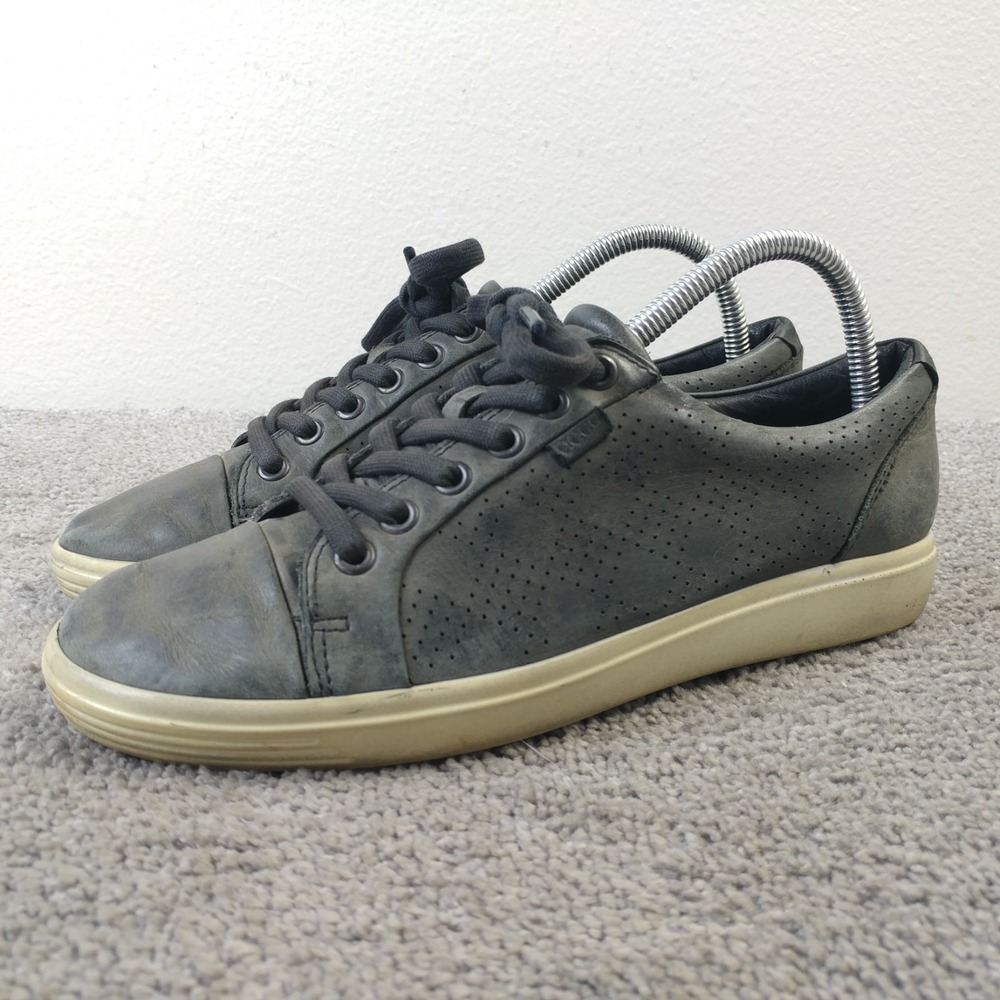ECCO Soft 7 Womens Size 8 Shoes Low Top Leather Sneakers Gray  Lace Up